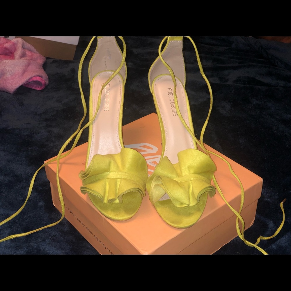 Lime Green Public Desire Strappy Heels